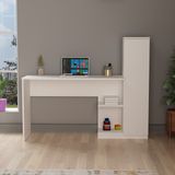 Aymobsan Rita Çalışma Masası Modern Tasarım Beyaz Suntalam Malzemeden Dayanıklı Kitaplık Raf - 148 X 45