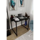 Aymobsan Selin Metal Ayaklı Çalışma Masası – Siyah Suntalam, Siyah Metal Ayak, Modern Ofis & Ev Masası - 75 x 74 x 60 cm