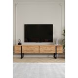 Aymobsan Serenity Metal Ayaklı Tv Ünitesi 180 cm - Beyaz - Atlantik Çam