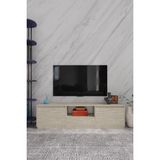 Aymobsan Serenity Metal Ayaklı Tv Ünitesi 180 cm - Beyaz - Traverten