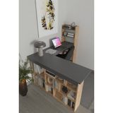 Aymobsan Venedik 13 Raflı Çalışma Masası - 133 x 120 - Atlantik Çam - Antrasit