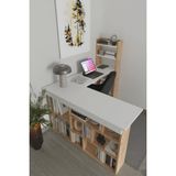 Aymobsan Venedik 13 Raflı Çalışma Masası - 133 x 120 - Atlantik Çam - Beyaz