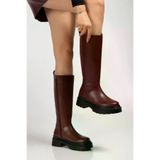 Aymood 39973AYM 236-340 Bordo Fermuarlı Günlük Kadın Çizme