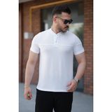 Aymood Erkek Hakim Yakalı Kısa Kollu Pamuklu T-Shirt - Beyaz