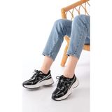 Aymood F-329 Siyah Günlük Bağcıklı Beyaz Tabanlı Yazlık Spor Ayakkabı