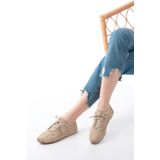 Aymood RS-01 Bej Süet İnce Taban Günlük Spor Ayakkabı