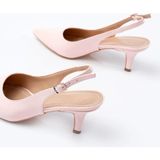 Aymood ST-1152 Pembe Rugan Günlük 7 cm Topuklu Kadın Ayakkabı - Pudra