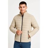 Aymora Erkek Bomber Mont Ceket – Su Itici Kumaş, Kapitone Astarlı, Fermuarlı, Kışlık - Bej - XL