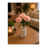 aymumi home Yapay Pudra Pembe Ortanca Çiçek Buketi Dekoratif Çiçek Ev Salon Ofis Masa Üstü Dekorasyonu(vazo dahil değildir)