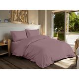 Aymura Home Pamuklu Düz Renkli Nevresim Takımı Çarşafı Lastikli Çift Kişilik - 200 x 230 cm - Gül Kurusu
