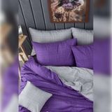 Ayn Home Collection Mor-Gri Nevresim Takımı - Gri - Mor - 200 x 220 cm