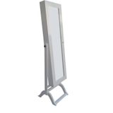 Ayna 18080 Takı Dolap Boy Ahşap Beyaz lake Nature MDF İçinde Aksesuar El Yapım