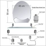 Ayna 40x50cm Metal Krom Banyo Tuvalet Lavabo Boy Duvar Ayna Seti