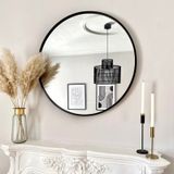Ayna / Dekoratif Ayna / Yuvarlak Ayna / Banyo Ayna / Makyaj Ayna / Duvar Ayna / Flora Roma Siyah