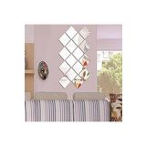 Ayna Dekoratif Kare Gümüş Pleksi 4 Adet 15x15cm ( Kendinden Yapışkanlı )