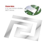 Ayna Duvar Stickerı, 30 Parça Çıkarılabilir Kendinden Yapışkanlı Akrilik Ayna Duvar Dekoru, Geometrik Yunan Desenli, Oturma Odası Yatak Odası Tv Arka Planı Duvar Dekorasyonu (Gümüş)