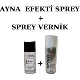 Ayna Efekti Sprey Boya ve Sprey Vernik Seti, Gümüş, Cam ve Dekoratif Objeler Için - Standart - Çok Renkli