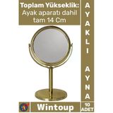 #Ayna Hediyelik Dekoratif Masaüstü Şık Tasarım Küçük Boy Düğün Organizasyon Ayaklı Gold Ayna 10'Lu