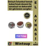 #Ayna Hediyelik Yöresel Hatıra Geleneksel Zarif Küçük Metal İstanbul Temalı Kabartmalı Şık El Aynası