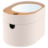 Ayna Kapaklı Saklama Kutusu IKEA Bölmeli- Plastik Mantar MeridyenDukkan 24x17 Cm Makyaj-Takı Organizeri