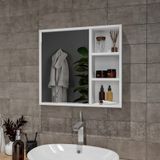 Ayna Kapaklı Tamamen Mdf Banyo Dolabı Beyaz