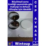 #Ayna Makyaj Aksesuarı Şık Taşınabilir Mini Ergonomik Beyaz Renk Büyüteçli Çanta Cep Aynası Yuvarlak