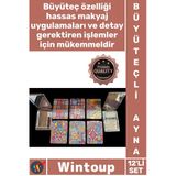 #Ayna Makyaj Aksesuarı Taşınabilir Katlanabilir Model Modern 12'Li Büyüteçli Dikdörtgen Cep Aynası