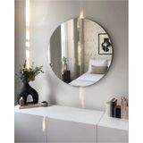 Ayna / Yuvarlak Ayna / Dekoratif Ayna / Banyo Aynası/konsol Aynası/50 Cm Çapında 50 X 50 Gümüş