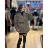 Aynacı Collection Kadın Yumuşak Tüylü Dokulu Kaban