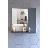 Aynalı Raflı Banyo Dolabı 60 Cm Mdf Üst Modül Antrasit