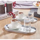 Aynalı Sunum Tepsisi – Gümüş Çerçeveli 12 X 30 Cm 2 Adet İster Tepsi / İster Duvar Aynası