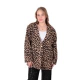 AYNAZ Kadın Leopar Desenli Oversize Ceket, 38 Beden