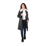 AYNAZ Kadın Oversize Uzun Mont, Siyah, 36 Beden