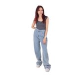 AYNAZ Kadın Wide Leg Jean Pantolon, Açık Mavi, 40 Beden