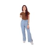 AYNAZ Kadın Wide Leg Jean Pantolon, Açık Mavi, M Beden