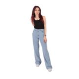 AYNAZ Kadın Wide Leg Jean Pantolon, Normal Bel, Açık Mavi, 40 Beden