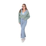 AYNAZ Kadın Wide Leg Jean Pantolon, Normal Bel, Buz Mavi, L