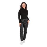 AYNAZ Kadın Yüksek Bel Slim Fit Pantolon, Siyah, 36 Beden