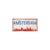 AYNED Print Amsterdam Silüetli Ahşap MDF Tabela – Dekoratif Duvar Süsü