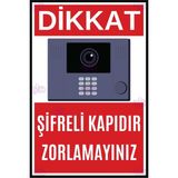AYNED Print Dikkat Şifreli Kapıdır Zorlamayınız Uyarı Levhası – Kapı Giriş Tabelası - 20x30 cm - Alüminyum