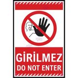 AYNED Print Do Not Enter Girilmez Uyarı Tabelası – Iş Güvenliği ve Yasak Alan Levhası - 20x30 cm - Dekota