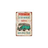 AYNED Print Vintage Minibüs Tasarımlı Ahşap Duvar Tabelası – Seyahat Konseptli Dekoratif Levha