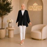 Aynude V Yaka Tunik Gömlek - 42 - Siyah