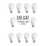 AynurLED Aynur 9w 10 Lu PAKET kapasitör lü LED Ampul E27 Duy GÜN IŞIK (4000 K)
