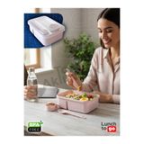 Ayoba Beslenme Kabı - Çatal Kaşıklı - Bölmeli ve Sosluklu - Plastik Beslenme Kutusu - Lunch To Go Serisi