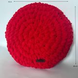 Ayona El Örgüsü Kırmızı Puffy Kırlent Yastık - Ultra Yumuşak Hediyelik Dekoratif Kırlent Yastık 36X36 cm - 36 x 36 cm