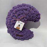 Ayona El Örgüsü Mor Puffy Ay Yastık - Ultra Yumuşak Hediyelik Dekoratif Yastık 34X25 cm - 34 x 25 x 9 cm