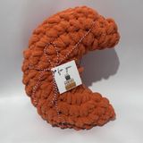 Ayona El Örgüsü Turuncu Puffy Ay Yastık - Ultra Yumuşak Hediyelik Dekoratif Yastık 34X25 cm - 34 x 25 x 9 cm