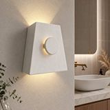 Aypars Atölye Ahşap Duvar Apliği - El Yapımı Modern Led Duvar Lambası, Yukarı Aşağı Işık Veren Minimalist Ahşap Aydınlatma, Salon, Yatak Odası Ve Koridor İçin Dekoratif Aplik (3000k Günışığı) Beyaz