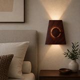 Aypars Atölye Ahşap Duvar Apliği - El Yapımı Modern Led Duvar Lambası, Yukarı Aşağı Işık Veren Minimalist Ahşap Aydınlatma, Salon, Yatak Odası Ve Koridor İçin Dekoratif Aplik (3000k Günışığı) Maun